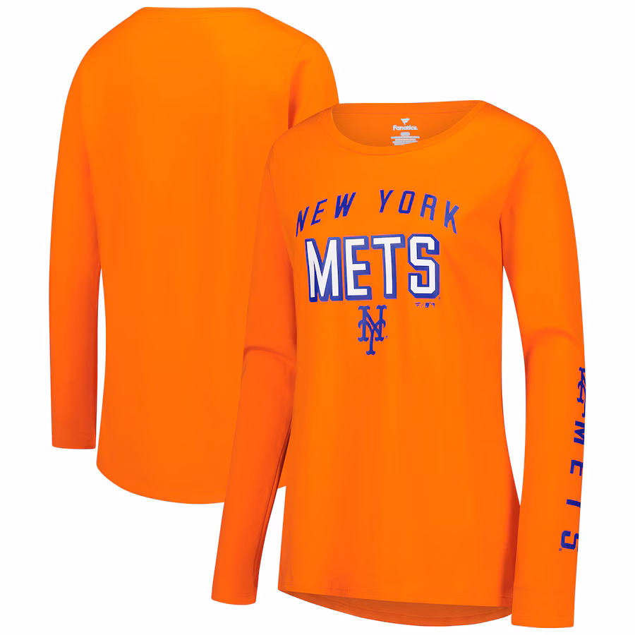 Women's New York Mets Fanatics Orange Team Long Sleeve T-Shirt - Puhuasuan