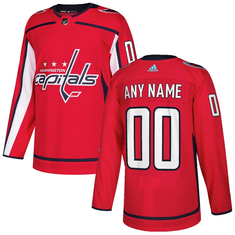 Men's Washington Capitals adidas Red Authentic Custom Jersey - Puhuasuan