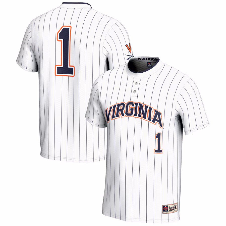Youth GameDay Greats #1 White Virginia Cavaliers Lightweight Softball Jersey - Puhuasuan