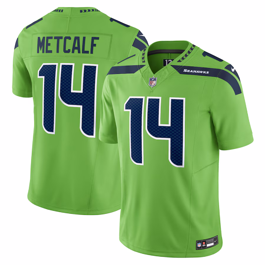 Men's Seattle Seahawks DK Metcalf Nike Neon Green Vapor F.U.S.E. Limited Jersey - Puhuasuan