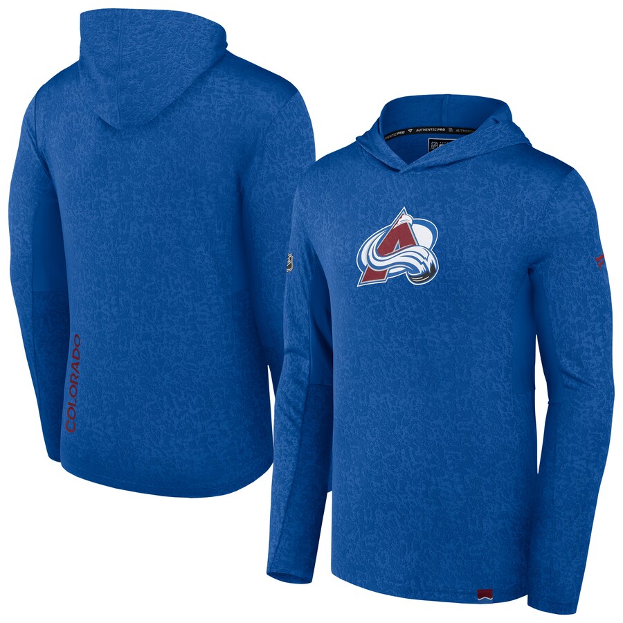 Men's Colorado Avalanche Fanatics Blue Authentic Pro Lightweight Pullover Hoodie - Puhuasuan