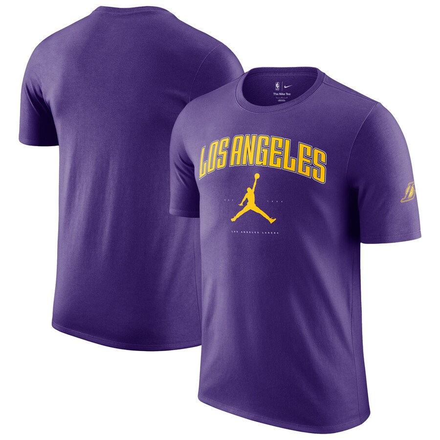 Unisex Los Angeles Lakers Jordan Brand Purple Essential Cities T-Shirt - Puhuasuan