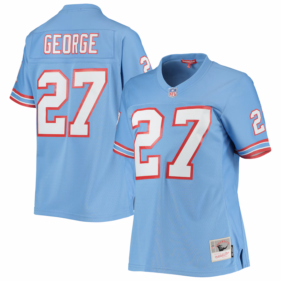 Women's Houston Oilers Eddie George Mitchell & Ness Light Blue Legacy Replica Player Jersey - Puhuasuan