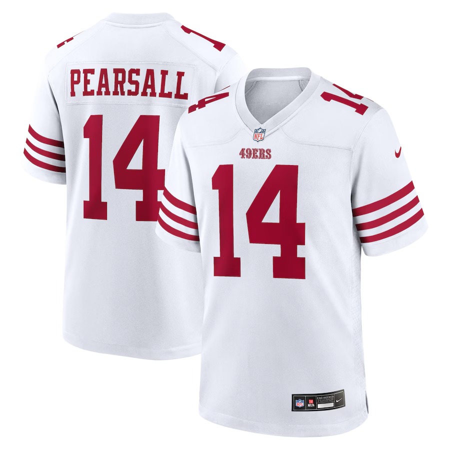 Men's San Francisco 49ers Ricky Pearsall Nike  White White Game Jersey - Puhuasuan