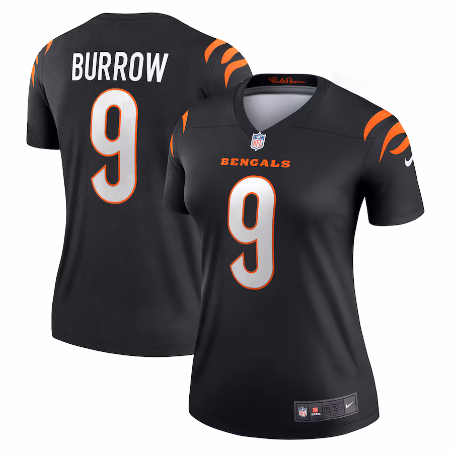 Women's Cincinnati Bengals Joe Burrow Nike Black Legend Player Performance Top - Puhuasuan
