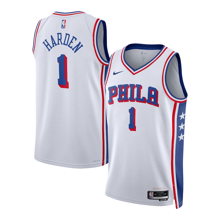 Unisex Philadelphia 76ers James Harden Nike White Swingman Jersey - Association Edition - Puhuasuan