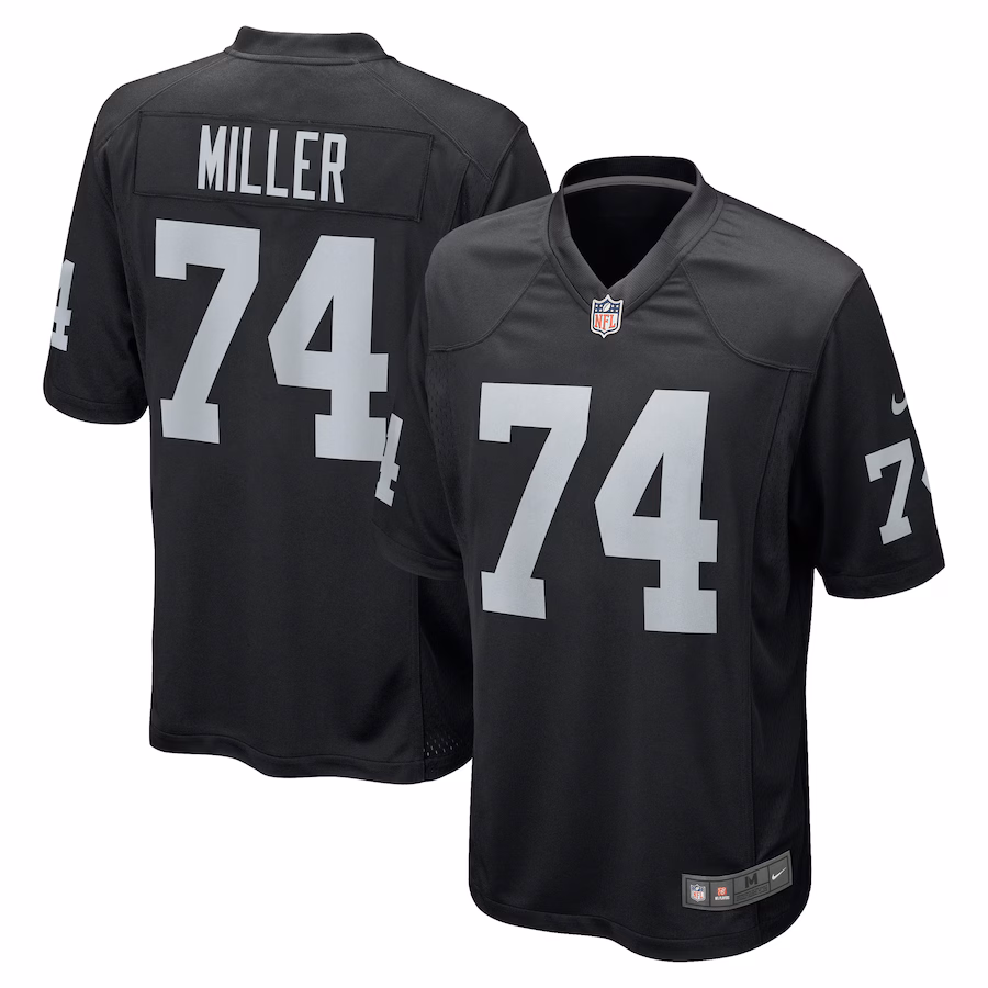 Men's Las Vegas Raiders Kolton Miller Nike Black Game Jersey - Puhuasuan