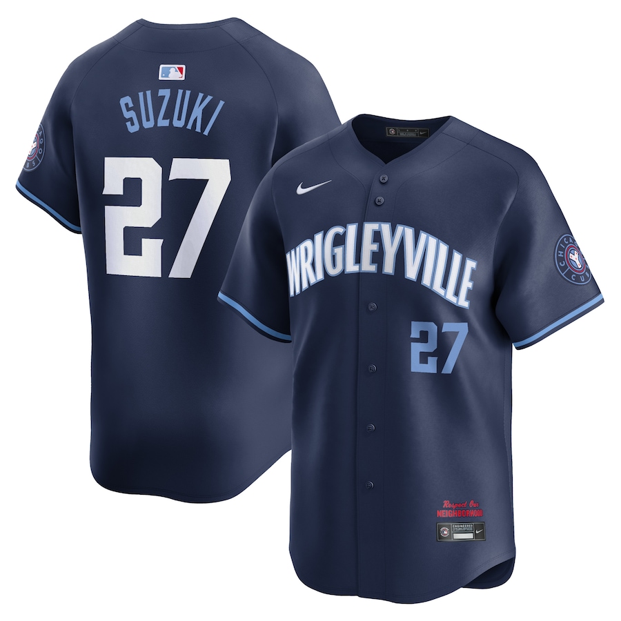Men's Chicago Cubs Seiya Suzuki Nike Navy City Connect Limited Player Jersey - Puhuasuan