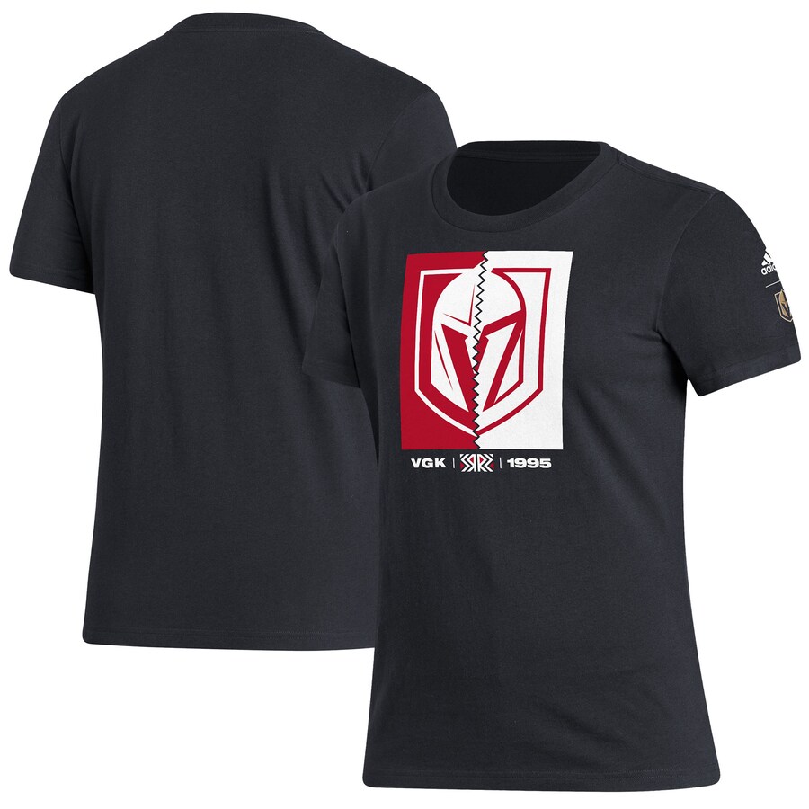 Women's Vegas Golden Knights adidas Black Reverse Retro 2.0 Playmaker T-Shirt - Puhuasuan