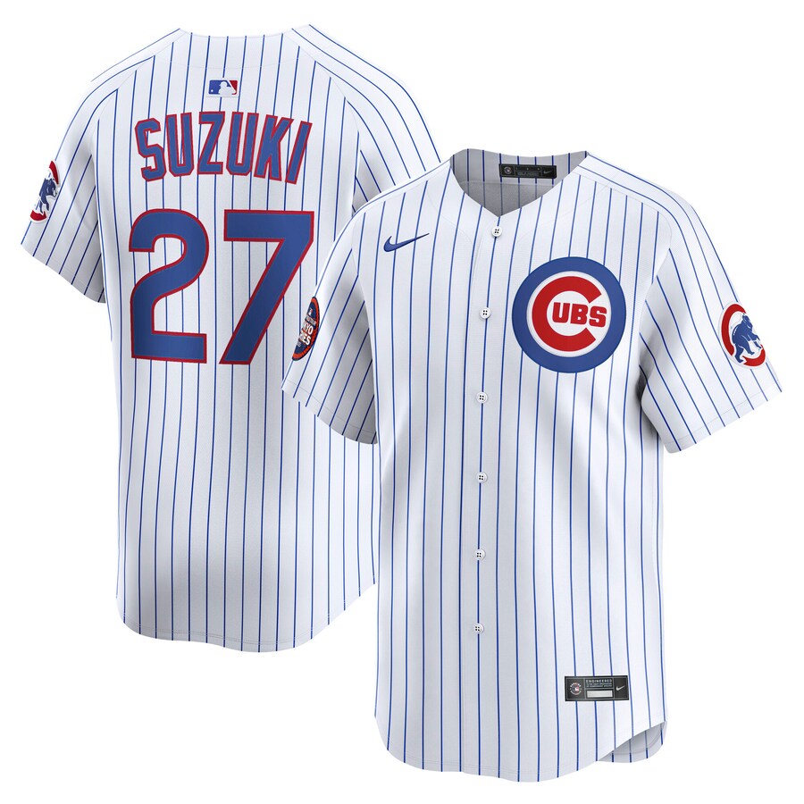 Men's Chicago Cubs Seiya Suzuki Nike White 2025 MLB World Tour: Tokyo Series Home Limited Player Jersey - Puhuasuan