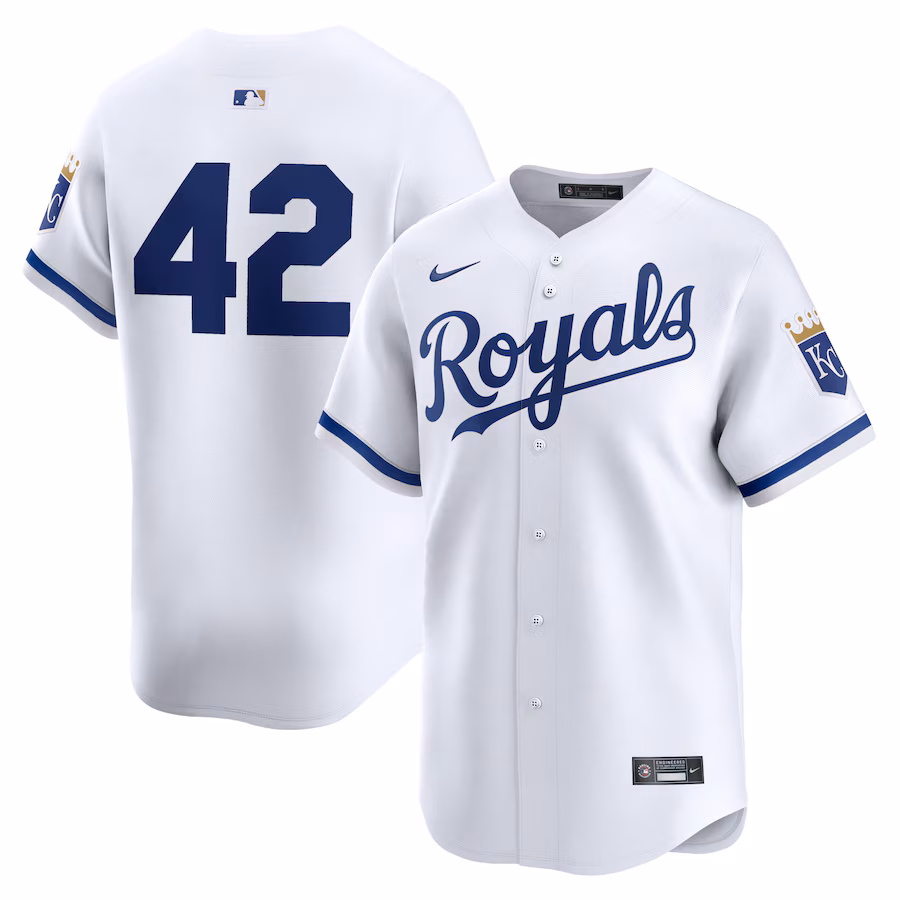 Men's Kansas City Royals  Nike White 2024 Jackie Robinson Day Home Limited Jersey - Puhuasuan