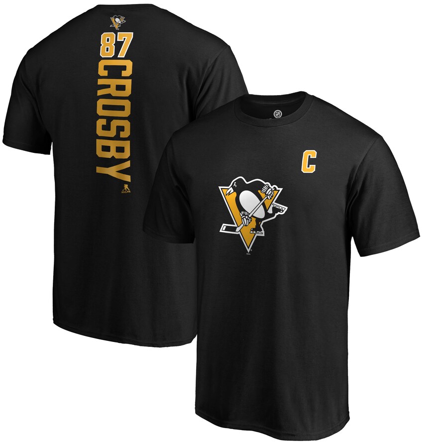 Men's Pittsburgh Penguins Sidney Crosby Black Playmaker T-Shirt - Puhuasuan