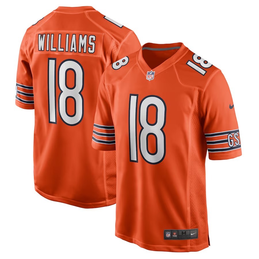 Men's Chicago Bears Caleb Williams Nike Orange Alternate 2024 NFL Draft First Round Pick Player Game Jersey - Puhuasuan