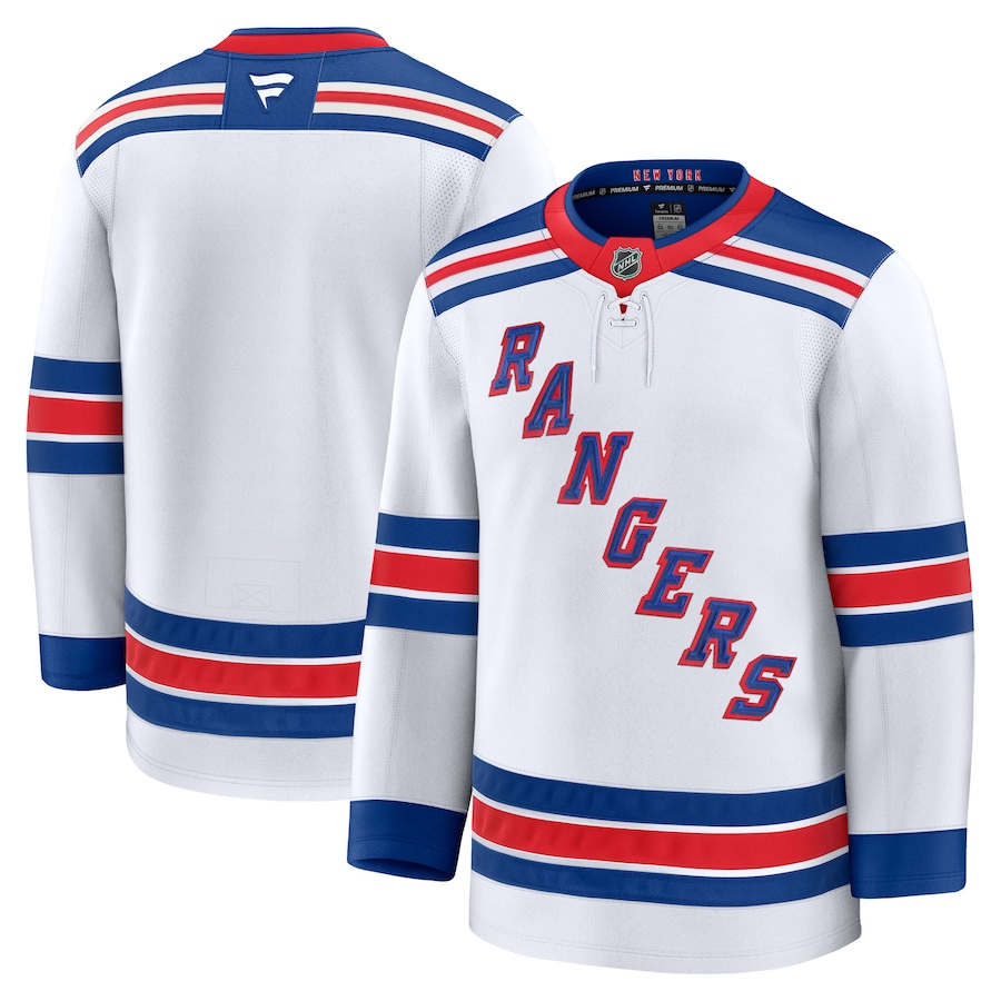 Men's New York Rangers Fanatics White Away Premium Jersey - Puhuasuan