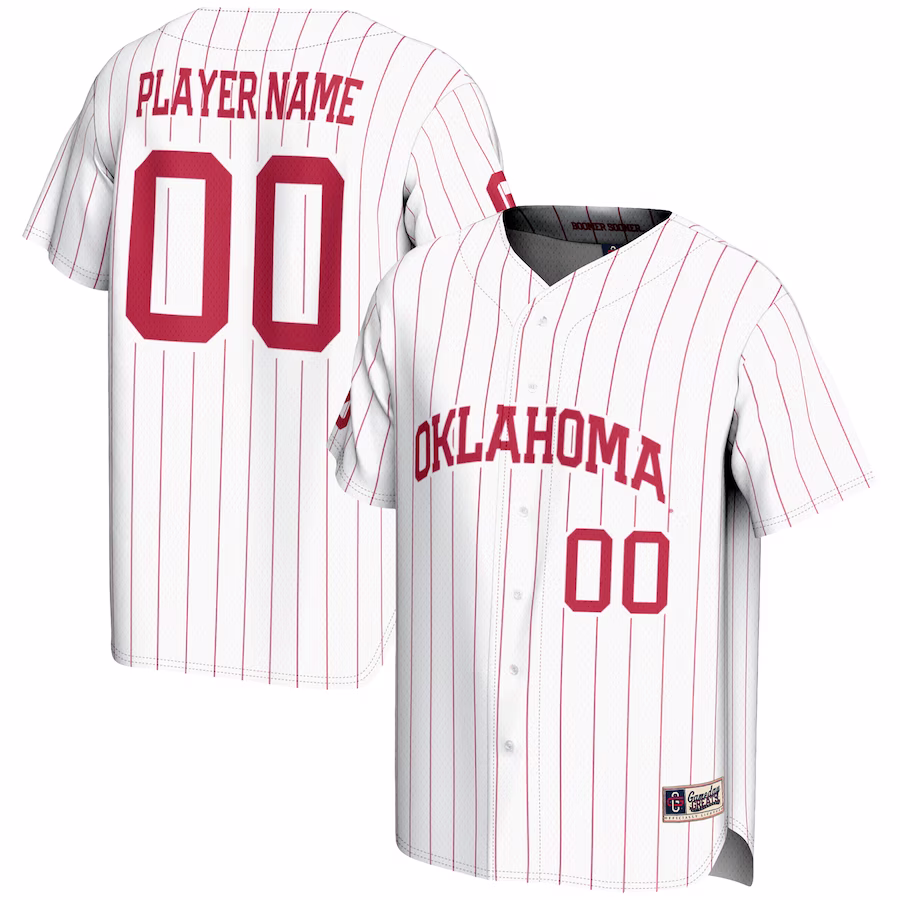 Oklahoma Sooners GameDay Greats NIL Pick-A-Player Lightweight Baseball Jersey - White - Puhuasuan