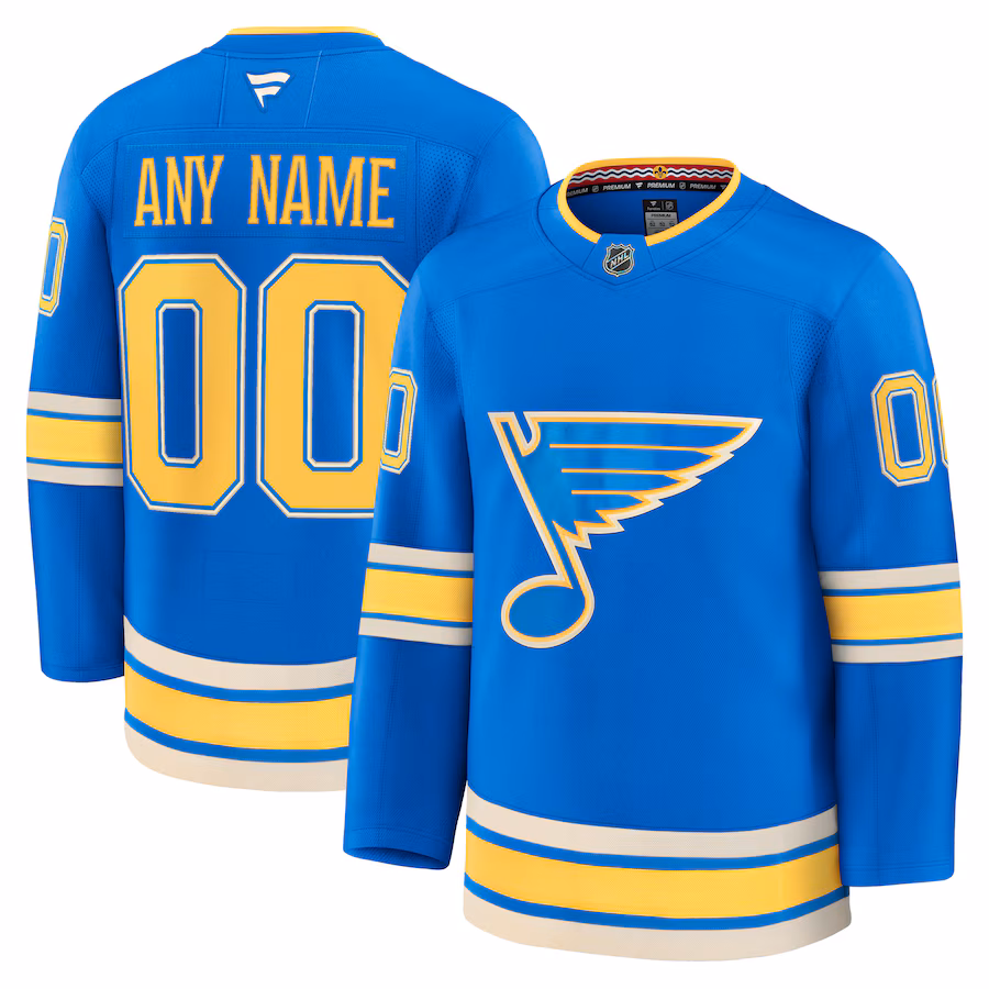 Men's St. Louis Blues Fanatics Blue Alternate Premium Custom Jersey - Puhuasuan