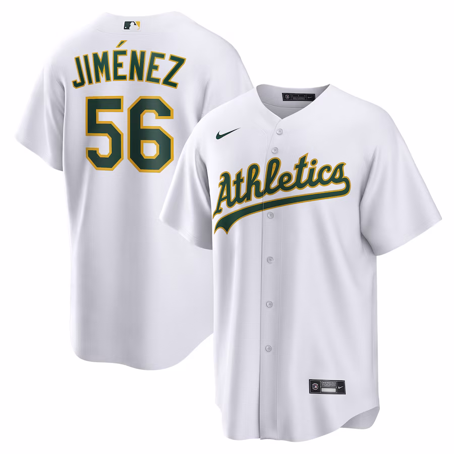 Men's Oakland Athletics Dany Jiménez Nike White Home  Replica Player Jersey - Puhuasuan