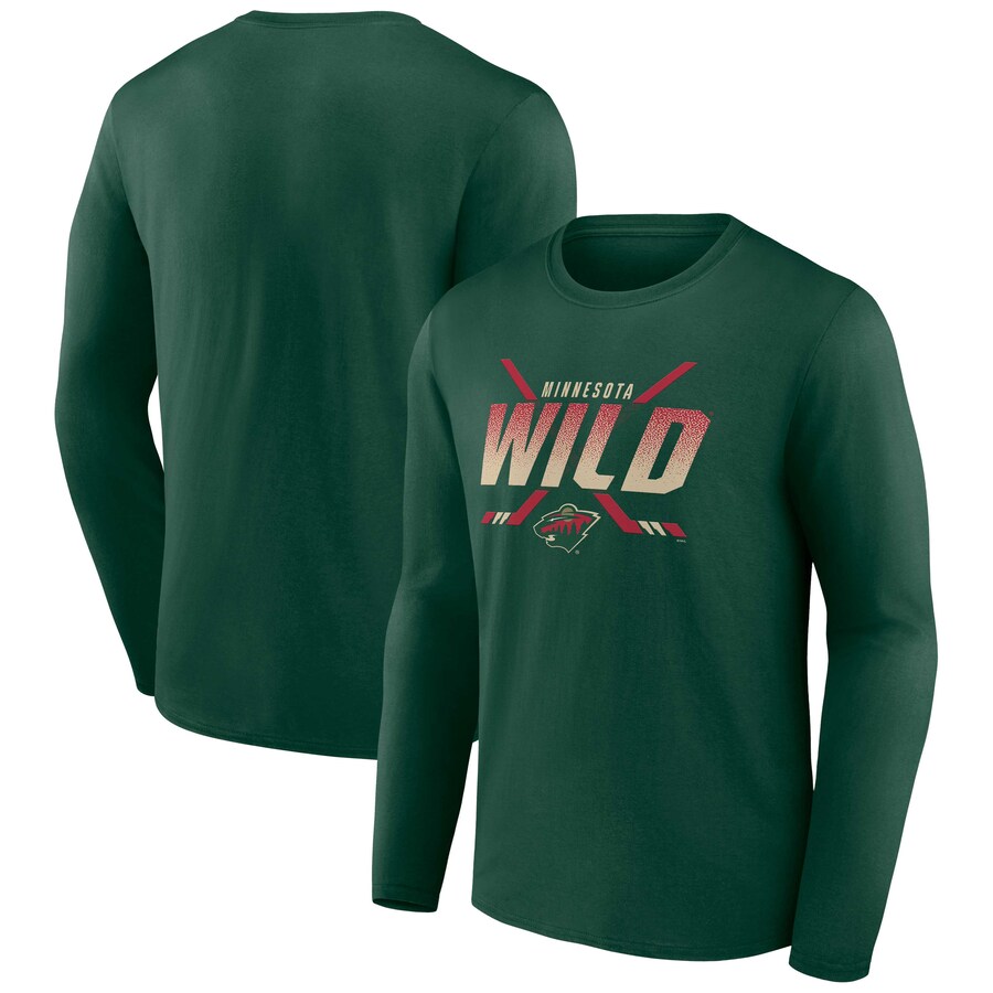 Men's Minnesota Wild Fanatics Green Covert Long Sleeve T-Shirt - Puhuasuan
