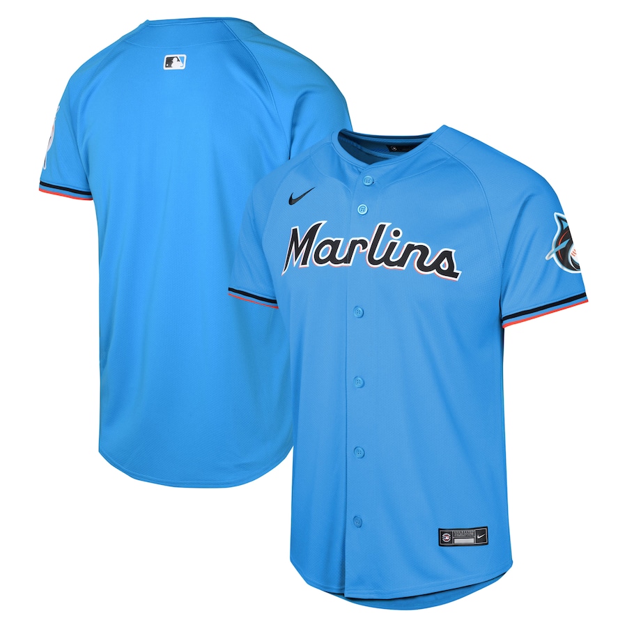 Youth Miami Marlins Nike Blue Alternate Limited Jersey - Puhuasuan