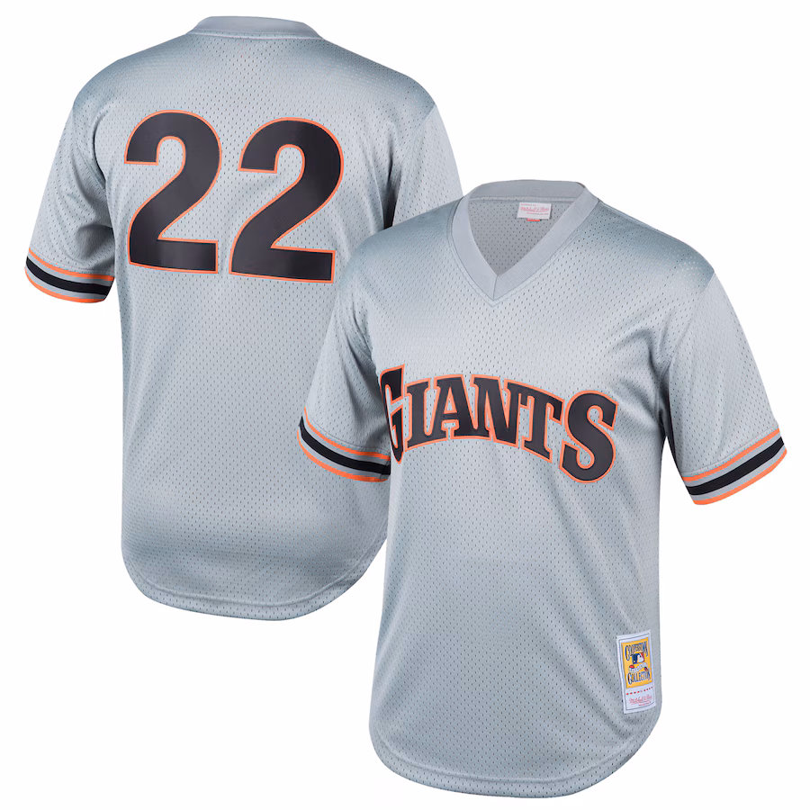 Youth San Francisco Giants Will Clark Mitchell & Ness Gray Cooperstown Collection Mesh Batting Practice Jersey - Puhuasuan