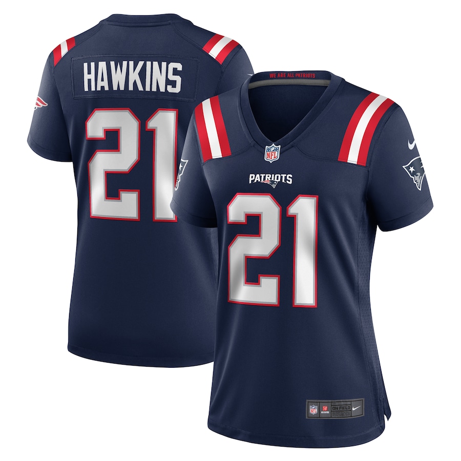 Women's New England Patriots Jaylinn Hawkins Nike Navy Game Jersey - Puhuasuan