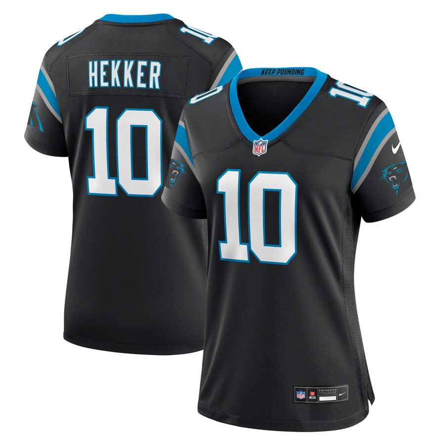 Women's Carolina Panthers Johnny Hekker Nike Black Team Game Jersey - Puhuasuan