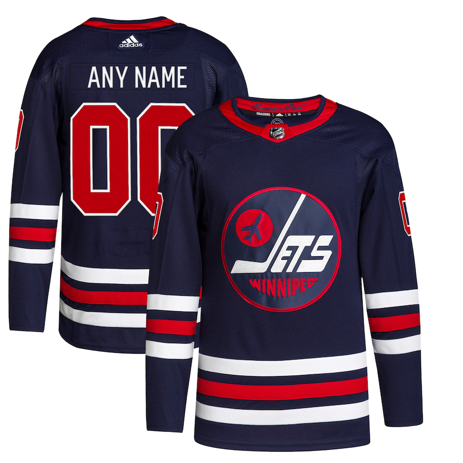 Men's Winnipeg Jets adidas Navy Alternate 2021/22 Primegreen Authentic Custom Jersey - Puhuasuan