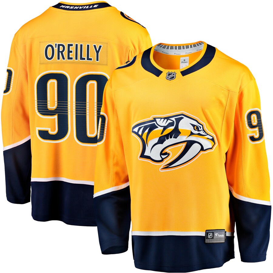 Men's Nashville Predators Ryan O'Reilly Fanatics Branded Gold Home Premier Breakaway Player Jersey - Puhuasuan