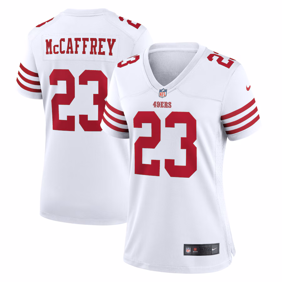 Women's San Francisco 49ers Christian McCaffrey Nike White Player Jersey - Puhuasuan
