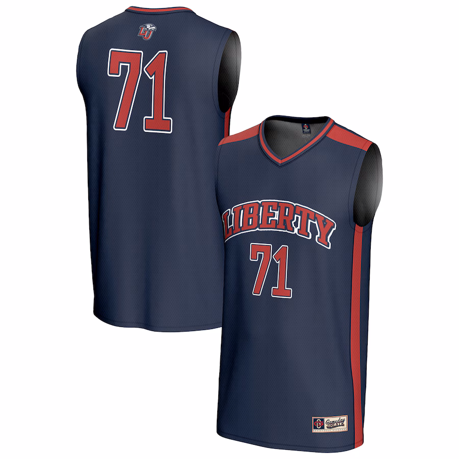 Youth GameDay Greats #71 Navy Liberty Flames Lightweight Collegiate Basketball Fashion Jersey - Puhuasuan