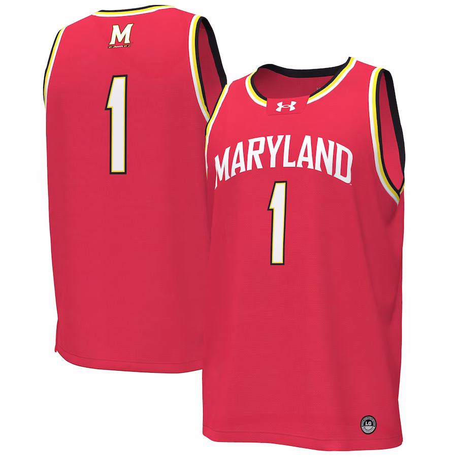 #1 Maryland Terrapins Under Armour Replica Basketball Jersey - Red - Puhuasuan