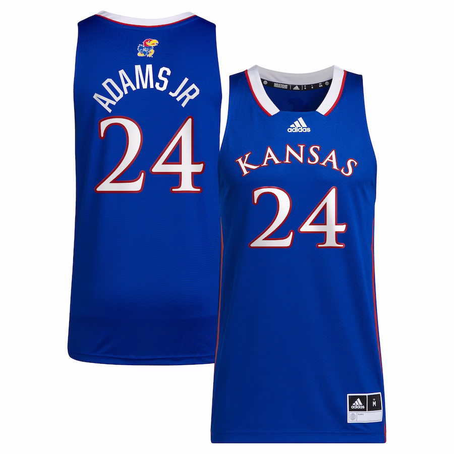 KJ Adams Jr Kansas Jayhawks adidas Unisex NIL Basketball Replica Player Jersey - Royal - Puhuasuan