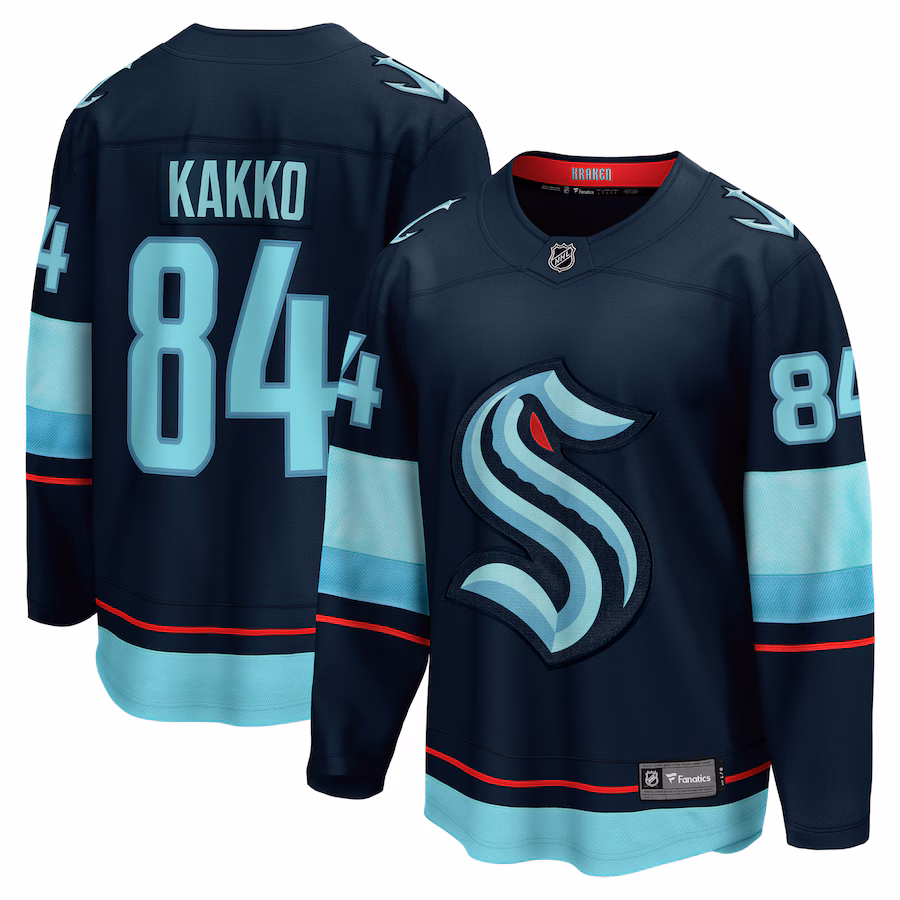 Men's Seattle Kraken Kaapo Kakko Fanatics Deep Sea Blue Home Breakaway Player Jersey - Puhuasuan