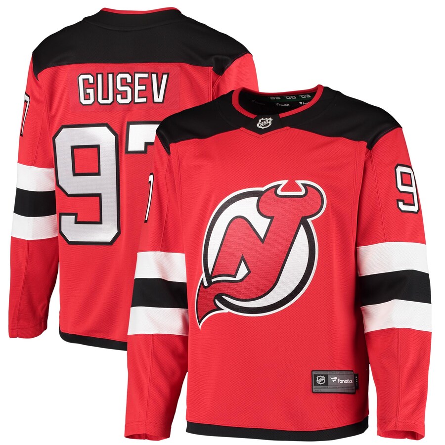 Men's New Jersey Devils Nikita Gusev Fanatics Branded Red 2020/21 Home Breakaway Player Jersey - Puhuasuan