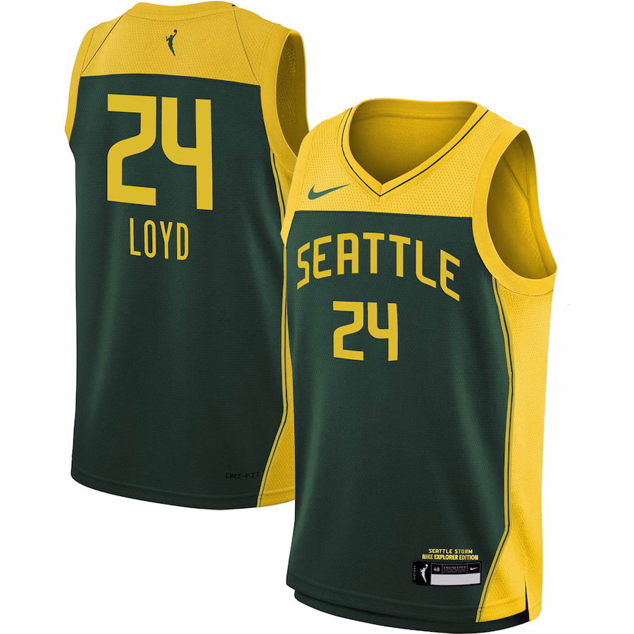 Youth Seattle Storm Jewell Loyd Nike Green 2021 Explorer Edition Victory Player Jersey - Puhuasuan