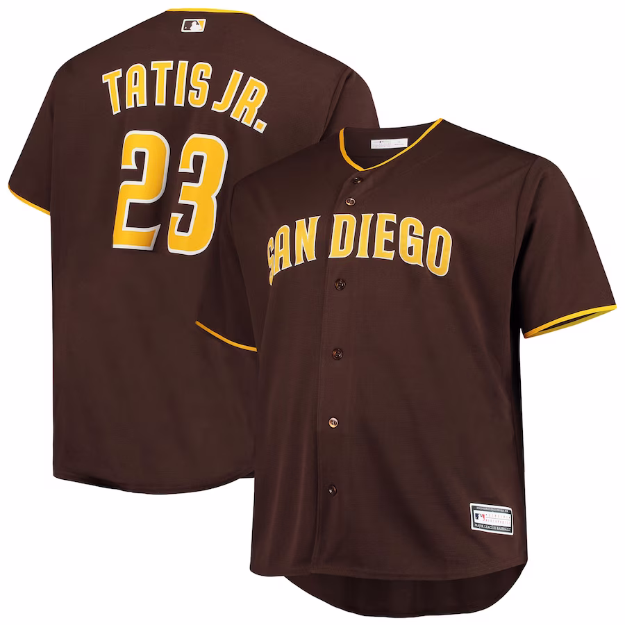 Men's San Diego Padres Fernando Tatis Jr. Brown Big & Tall Replica Player Jersey - Puhuasuan