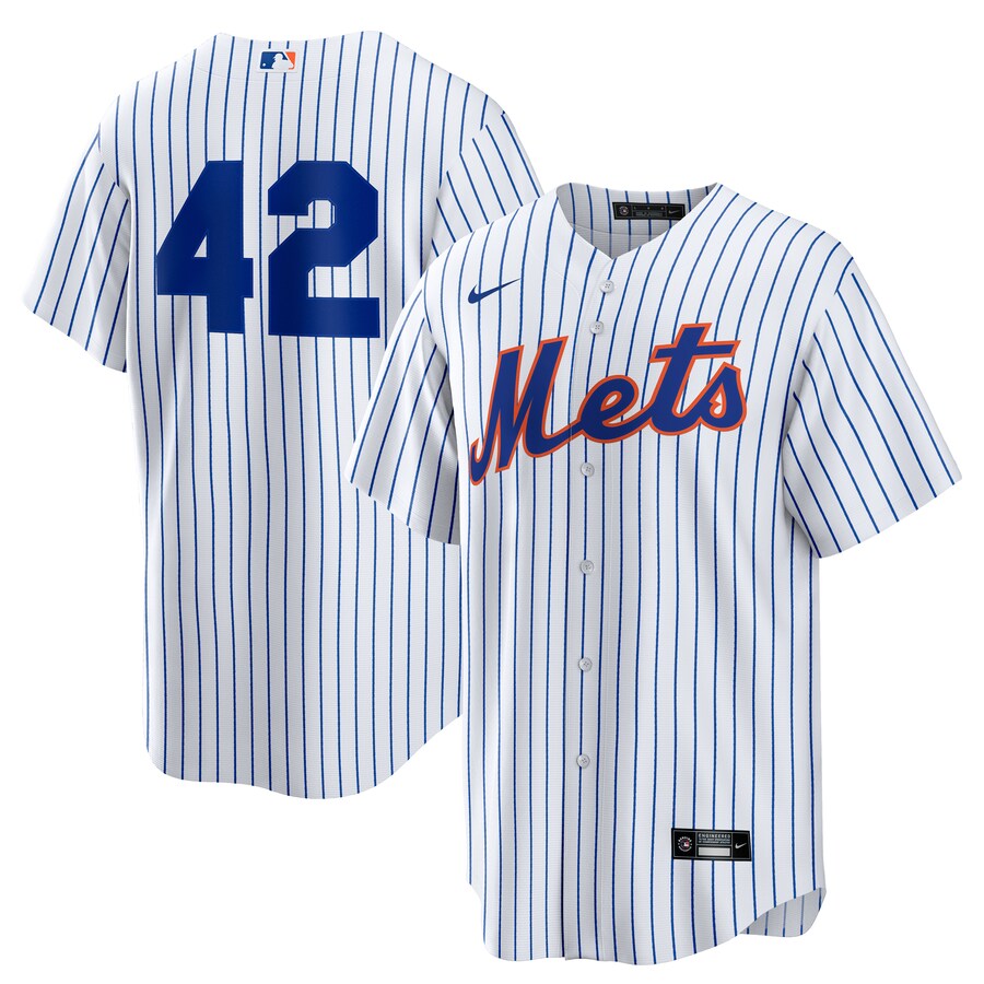 Men's New York Mets Nike White Home 2025 Jackie Robinson Day Replica Jersey - Puhuasuan