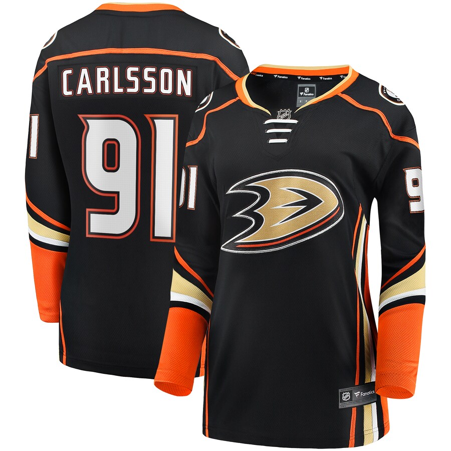 Women's Anaheim Ducks Leo Carlsson Fanatics Branded Black Home Breakaway Player Jersey - Puhuasuan