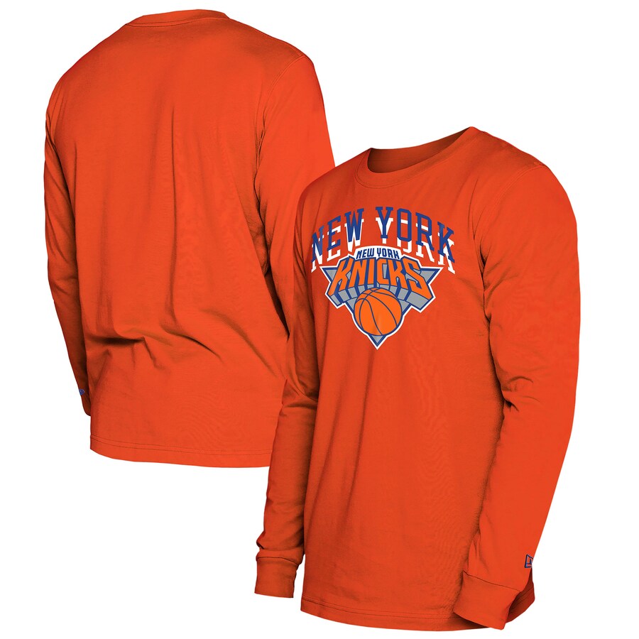 Men's New York Knicks  New Era Orange 2024/25 City Edition Long Sleeve T-Shirt - Puhuasuan