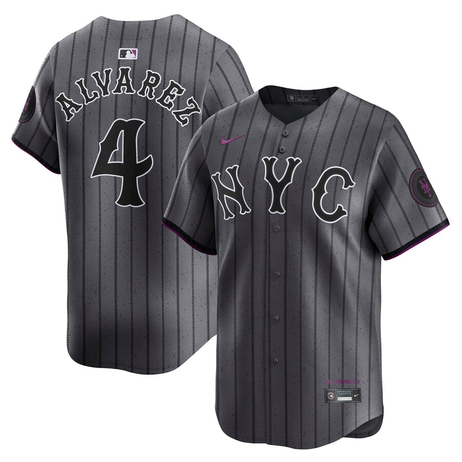 Men's New York Mets Francisco Alvarez Nike Gray City Connect Limited Player Jersey - Puhuasuan