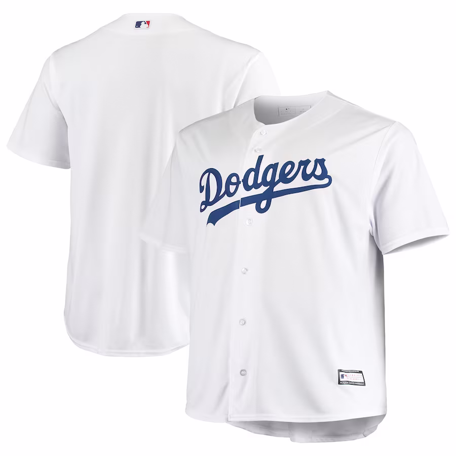 Men's Los Angeles Dodgers White Big & Tall Replica Team Jersey - Puhuasuan