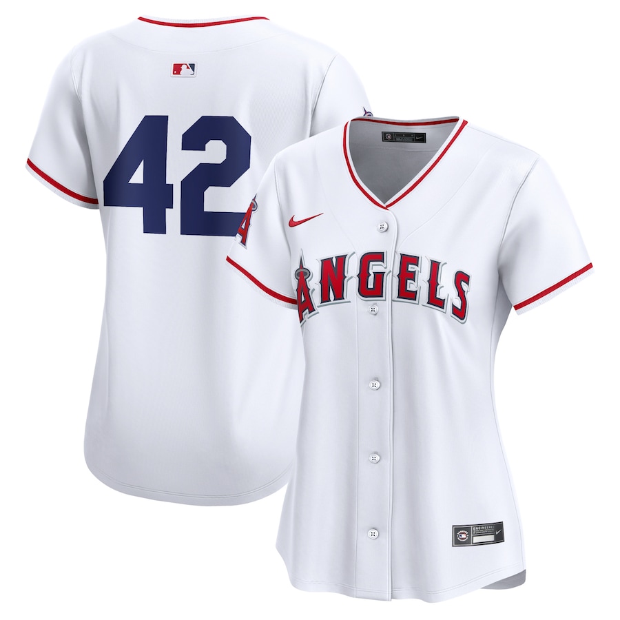Women's Los Angeles Angels  Nike White 2024 Jackie Robinson Day Home Limited Jersey - Puhuasuan