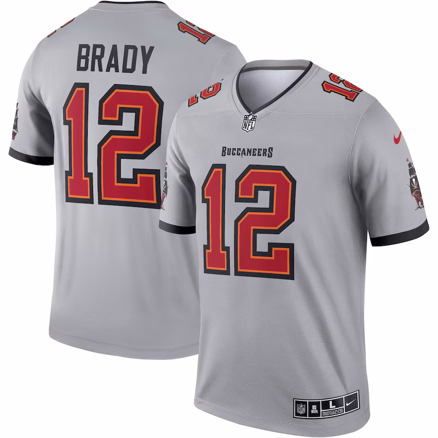 Men's Tampa Bay Buccaneers Tom Brady Nike Gray Inverted Legend Jersey - Puhuasuan
