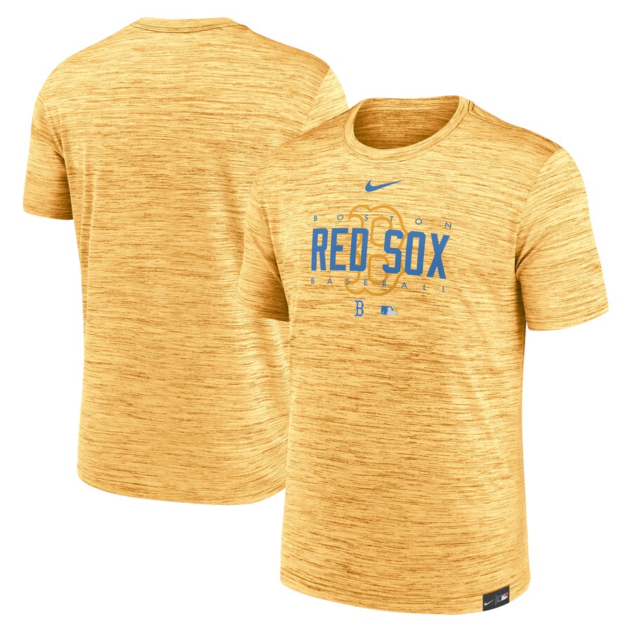 Men's Boston Red Sox Nike Gold City Connect Velocity Practice Performance T-Shirt - Puhuasuan