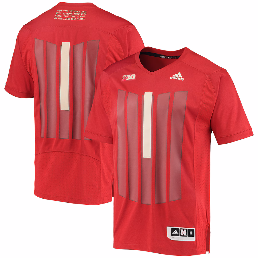 Men's adidas Scarlet Nebraska Huskers Strategy Baseball Jersey - Puhuasuan