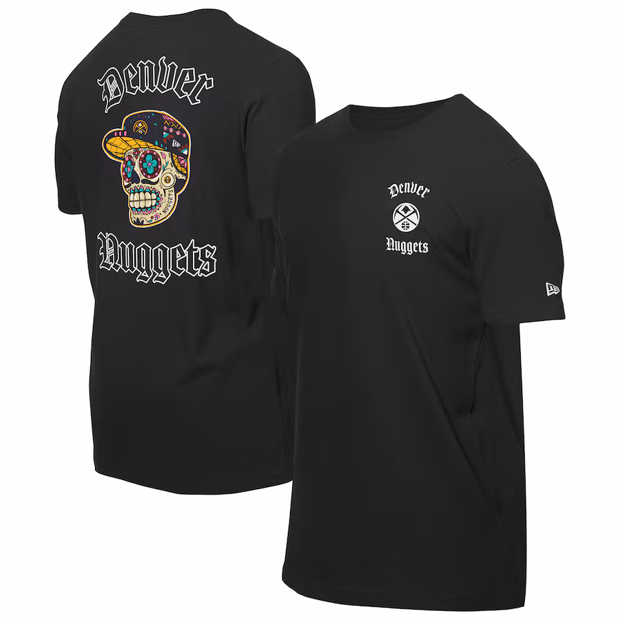 Men's Denver Nuggets New Era Black Sugar Skulls T-Shirt - Puhuasuan