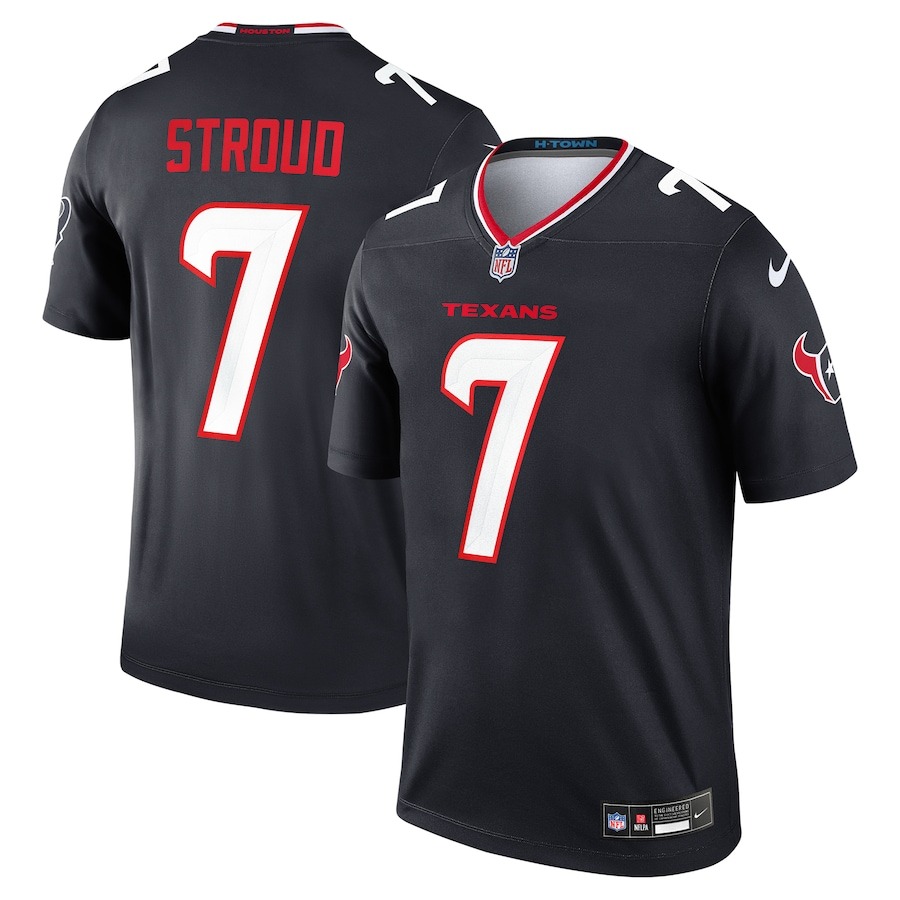 Men's Houston Texans C.J. Stroud Nike Navy Team Legend Player Performance Top - Puhuasuan