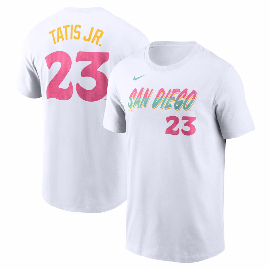 Men's San Diego Padres Fernando Tatis Jr. Nike White City Connect Fuse Name & Number T-Shirt - Puhuasuan