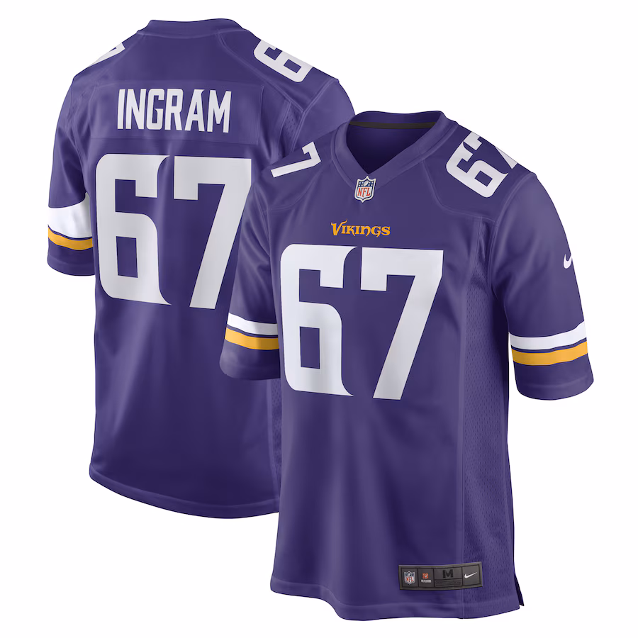 Men's Minnesota Vikings Ed Ingram Nike Purple Game Player Jersey - Puhuasuan