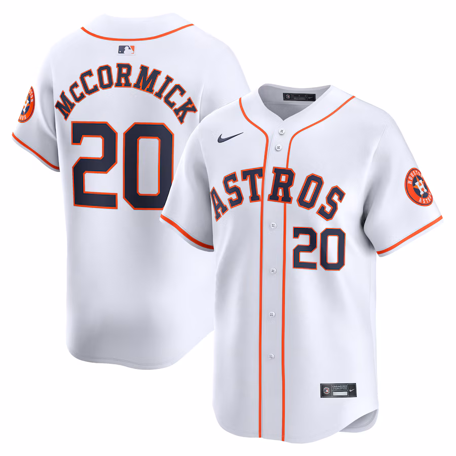 Men's Houston Astros Chas McCormick Nike White Home Limited Player Jersey - Puhuasuan